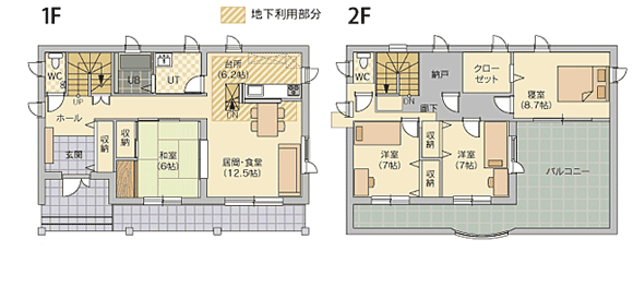 スターハウス間取り例：ルーフバルコニーでゆとりの2階建て住宅